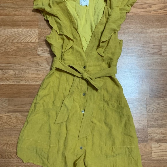 LOST + WANDER POPPY MUSTARD TIE DRESS Size Small - Picture 3 of 5